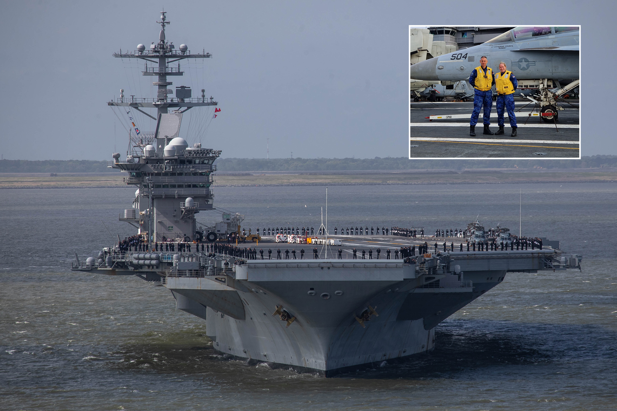 De voorkant van het supervliegkampschip USS George Washington.