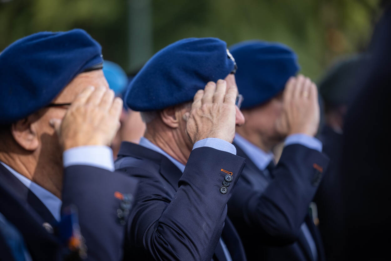 3 veteranen salueren.