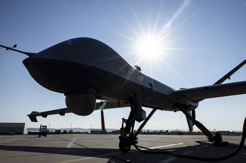 Eén van de Reapers op de luchtmachtbasis in Roemenië