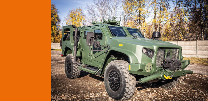 Een militair voertuig.