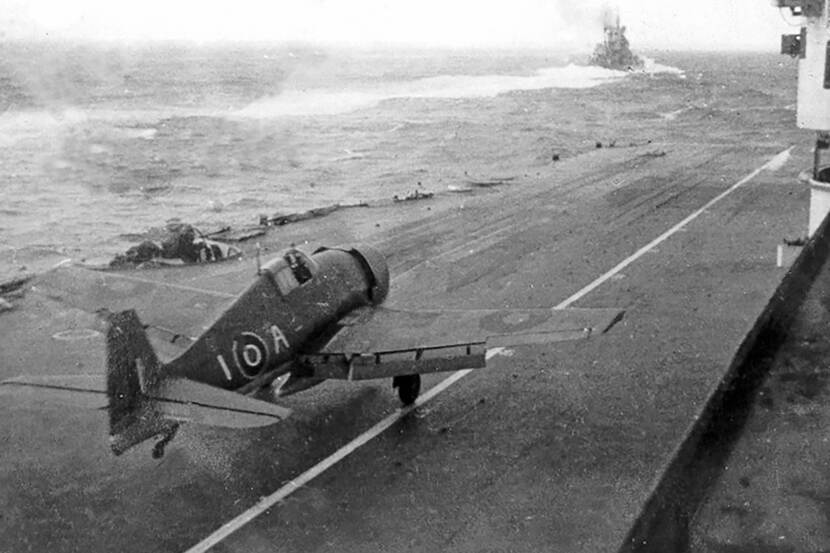 Squadron leader Ron Richardson is klaar voor take-off.