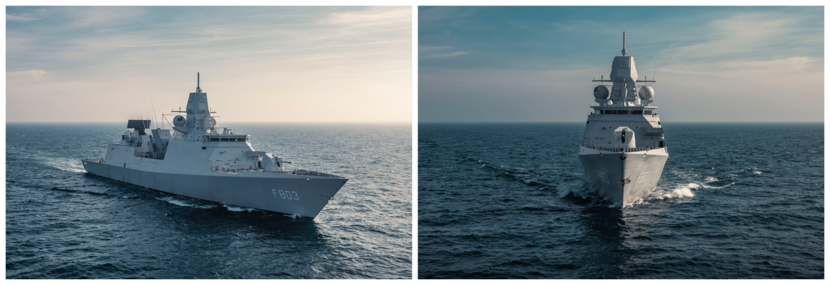 De Tromp vaart over een kalme Noordzee.