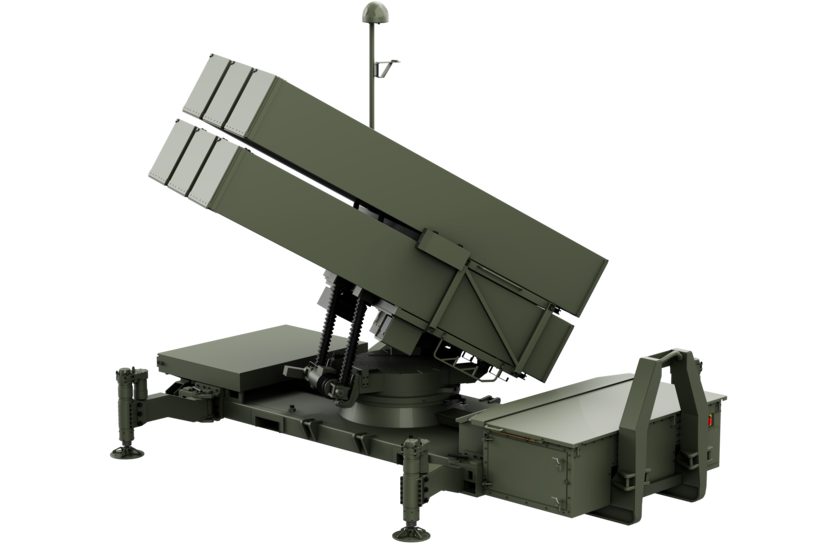 Een Medium Range Air Defense (MRAD) lanceersysteem van dichtbij