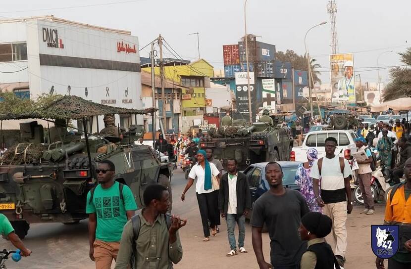 Verkenners van 13 Lichte Brigade tijdens de oefening African Lion in Senegal.