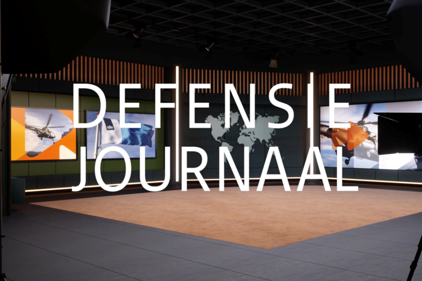 Studio Defensiejournaal met daarover de tekst ‘Defensie Journaal’.