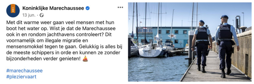 Afbeelding van een facebookbericht.