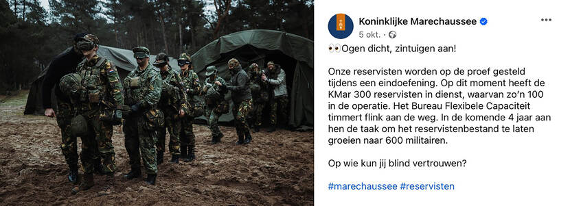 Afbeelding van een facebookbericht.