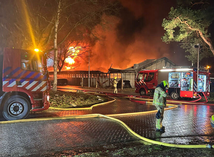 Brand op de kazerne in Wezep, december 2024.
