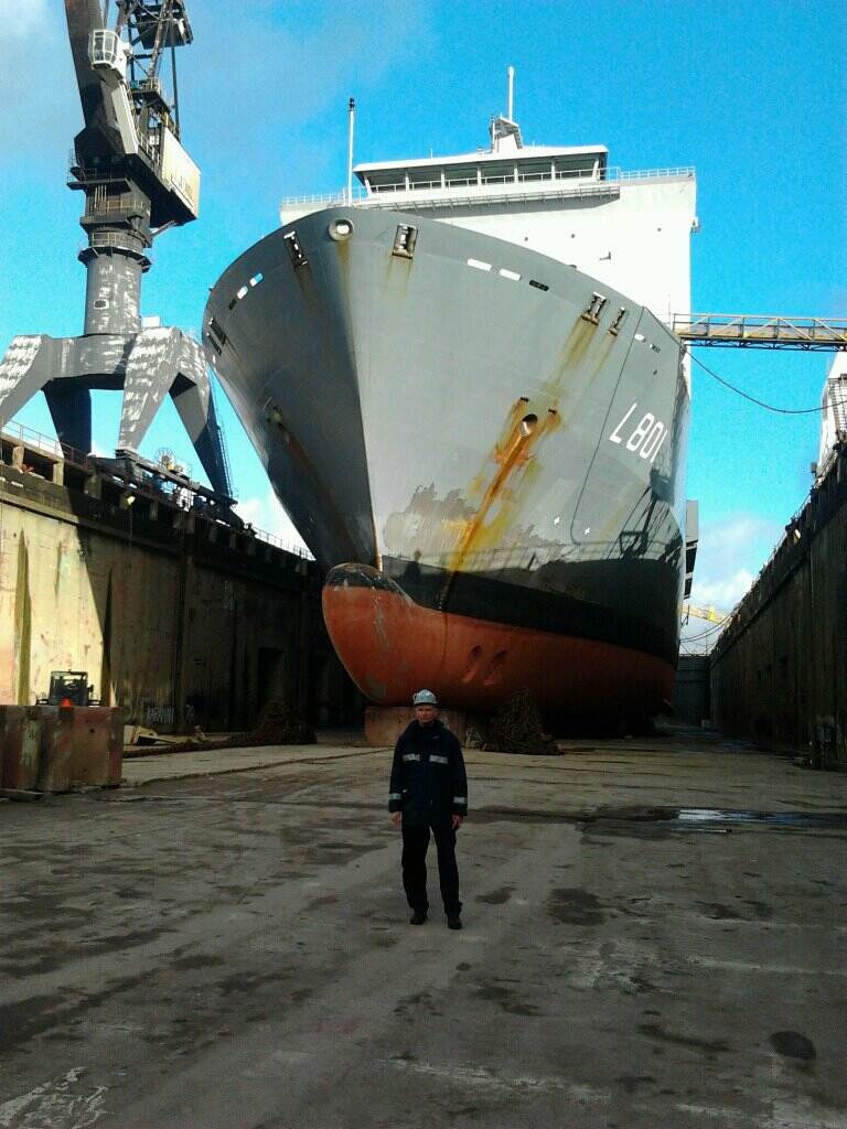 LTZ1 (TD) Rick Jutte in het droogdok bij Zr.Ms. Johan de Witt (L801).