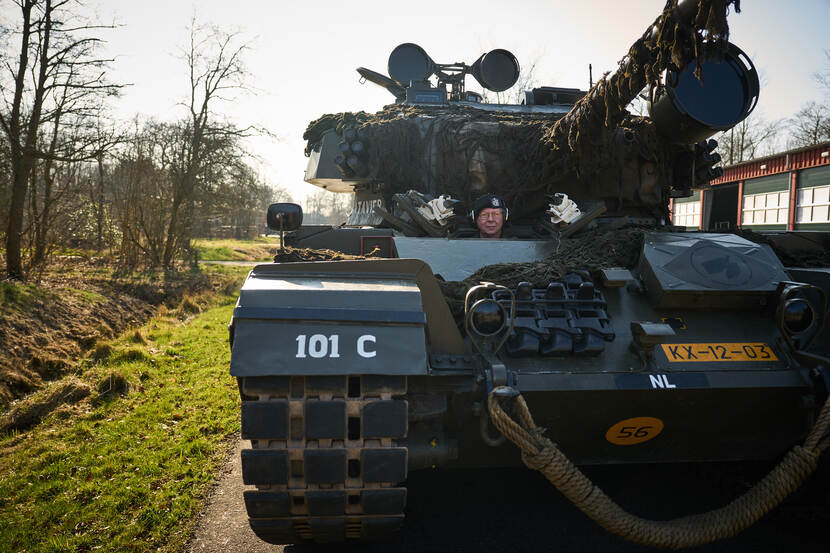 Dekker op de Britse gevechtstank.