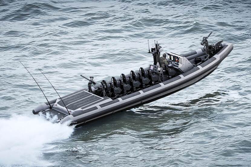 De nieuwe Future Fast Interceptor in het water