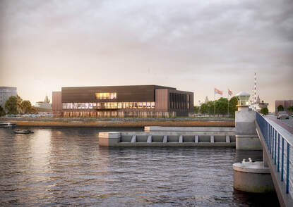 Artist impressie van de Nieuwbouw van het Kustwachtcentrum