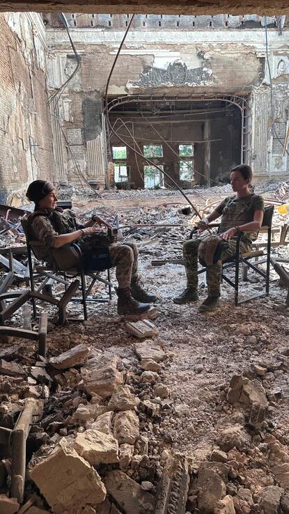 De Oekraïense politica Iryna Nykorak volgde vrijwillig een militaire opleiding.