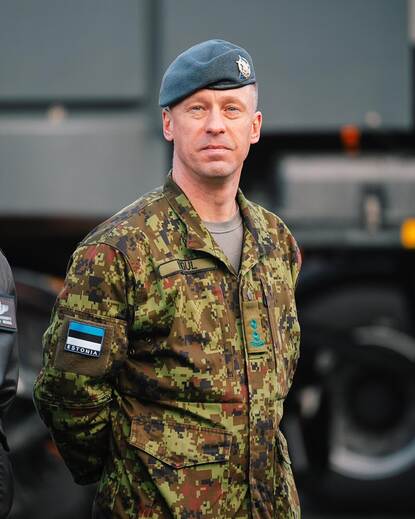 Portretfoto van Commandant Ämari Air Base luitenant-kolonel Maanus Nigul.