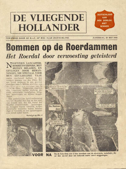 De voorkant van het eerste DVH-strooibiljet.